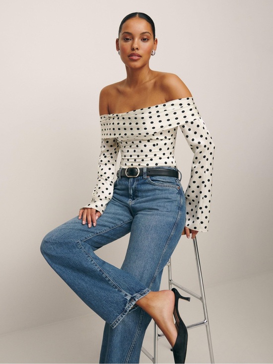Reformation Tops - Reformation Niri silk top in portofino - size 8
